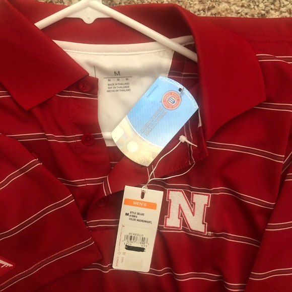 Men’s Antigua Nebraska Cornhuskers Striped Polo - Picture 7 of 10